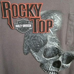 Harley Davidson Skull Rocky Top Pigeon Forge Tennessee T-Shirt XL